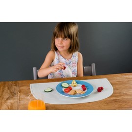 Kindsgut Rainbow Placemat, Placemat, Placemat in Child-friendly Design and Subtle Colours, BPA Free, Light Grey