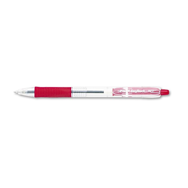 Pilot 32222 Ballpoint Pen,Retract./Refill.,1DZ,Medium Pt,CL/Red Ink