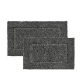 LANE LINEN Bathroom Rugs Sets 2 Piece, Extra Soft Absorbent Premium Bath Rugs for Bathroom, Non-Slip Comfortable Bath Mats, Shower Mat, Bathroom Mats, Bathroom Rug Set (20' x 32'/17' x 24', Grey)