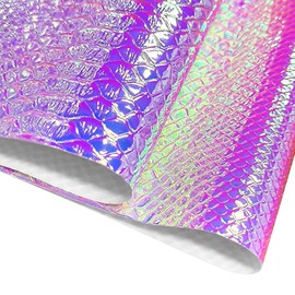 HYANG Holographic Snake Embossing Purple PU Faux Leather Sheets,Very Suitable for Making DIY Crafts,Handbags Leather Earrings, Bows,Sewing etc 1Rolls 12"X53" (30cmX135cm)