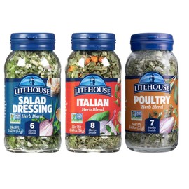 Litehouse Freeze-Dried Flavors Variety Herb Blend Pack, (Italian, Poultry, Salad Dressing Herb Blend,) - Organic Spice, Non-GMO, Gluten-Free - 3-Pack
