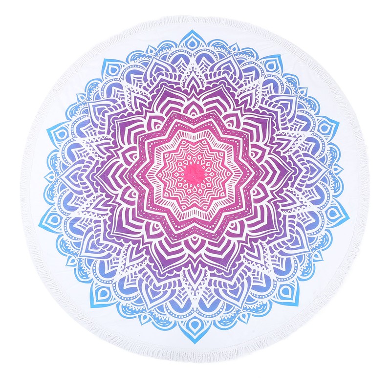 Round Beach Towel Blanket Circular Beach Tassels Blanket Oversized Picnic