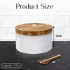Vorisebo Marble Salt Cellar with Lid & Spoon, Salt Container,