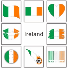 Meme Series Womaha 40 Sheets Ireland Flag Temporary Tattoos for Kids Football Temporary Face Tattoos