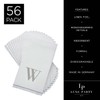Luxe Party 56 Pack Monogram Napkins, Letter W Initial, Disposable,