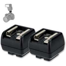 JJC 2-Pack Hot Shoe PC Port Synchronous Contact PC Type Synchro Cord Strobe Connectable Hot Shoe Adapter for Camera Hot Shoe for Canon Nikon Sony and More Cameras