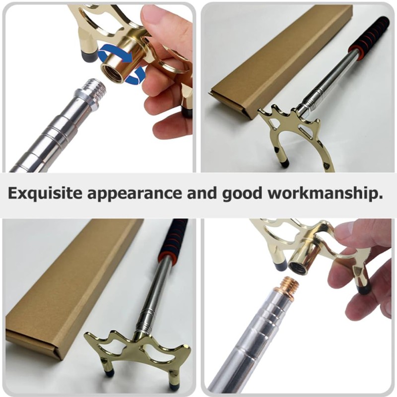 AngelReally Retractable Billiards Cue Stick Bridge with Brass Bridge Head,