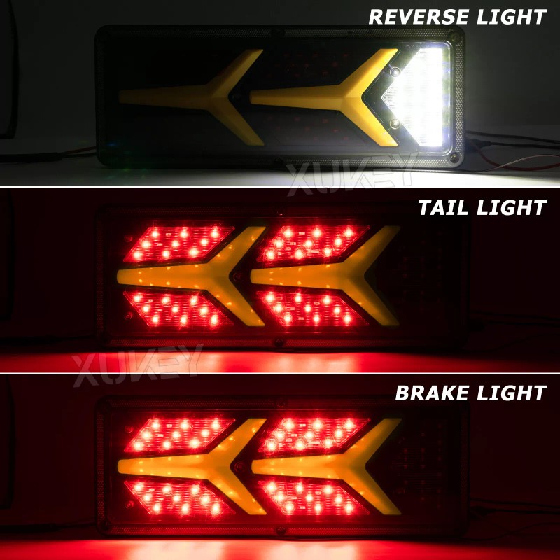 XUKEY Pair 76LED Truck Tail Brake LED Sequential Flowing LED