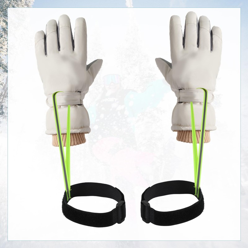 PEUTIER 4pcs Glove Strap, Adjustable Ski Glove Wrist Straps Ski