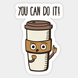 Endless New Objects Inspirational Coffee Positive You Can! Vinyl Wall Decal Room Decor Sticker Quote