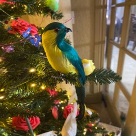 LWINGFLYER 7.8" Pink Artificial Parrot Foam Feathered Parrot Clip on Bird for Shoulder Prop Pirate Costume Decoration Christmas Tree Ornament Modern Home Garden Decor