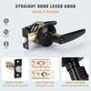 KNOBWELL 10 Pack Matte Black Door Handle Door Lever Set,