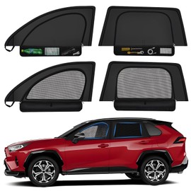 ZATOOTO Car Window Shades for Toyota RAV4 2019-2024, Car Window Cover for Side Window Sun Shade with Half-Cover Front Window Design for Rearview Sight, Visibility & UV Protection for Driving, Camping