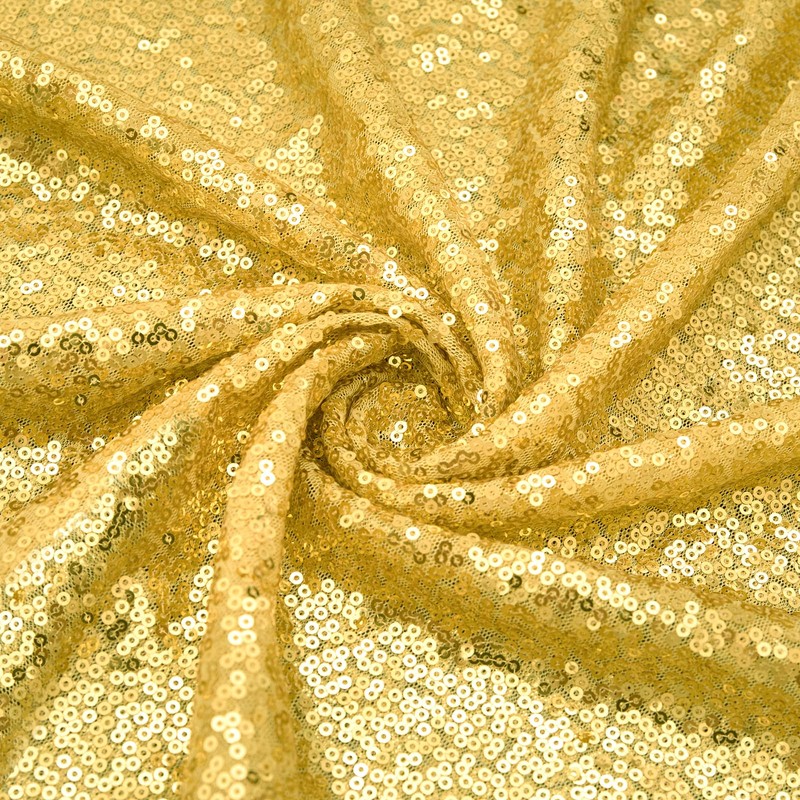 YPDY 1 Yard Gold Sequin Fabric,48 Inch Width by The