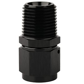 Podavelle 8AN Female Flare Swivel to 1/2 NPT Pipe Male Adapter Fitting Union Straight Aluminum Black