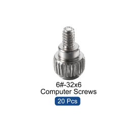 MECCANIXITY 20pcs Computer Case Thumbscrews Screws (6#-32 * 6 Thread) Computer Fastener Replacement for Laptop Computer SSD Hard Drive Repair,Silver
