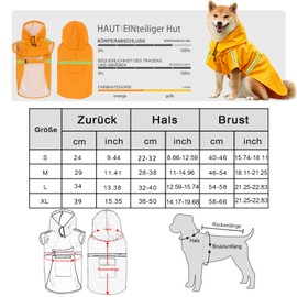 Mackintosh Dog Raincoat, Adjustable, Lightweight Dog Raincoat, Waterproof, with Hood and Reflective Stripes, for Small, Medium and Large Dogs, for Outdoor Walks (Orange, M)