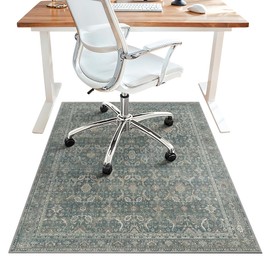 Office Chair Mat for Hardwood Tile Floor, 36"X 48" Computer Chair Mat for Carpet, Under Anti-Slip Thin Floor Mat for Office Chair on Rolling Chairs Carpet, Washable 1/5" Thick Desk Rug, Deep