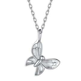 FindChic Sterling Silver Butterfly Necklaces for Women Cute Pendant Small Necklace Gift for Mom Daughter Anniversary Jewelry