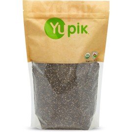 Yupik Organic Black Chia Seeds, 1 kg, Gluten-Free, GMO-Free, Kosher, Vegan, Raw Plant-Based Superfood, Rich in Fiber, Source of Omega-3, Perfect for Smoothies, Salads & Chia Pudding, Gels Easily