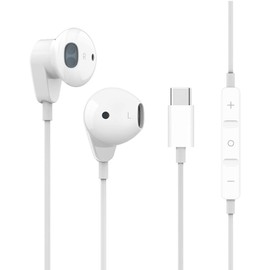 Urban Extreme USB Type C Earphones Stereo in-Ear Earbuds with Microphone and Volume Control Compatible with Motorola Razr 5G - White (US Version with Warranty)