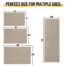 LINGKY Waffle Bath Mat, Non-Slip Bathroom Rug with Non-Slip Backing, Soft Bath Mat, Absorbent Bath Mat, Washable Shower Mat for Bathroom, 43 x 60 cm, Brown