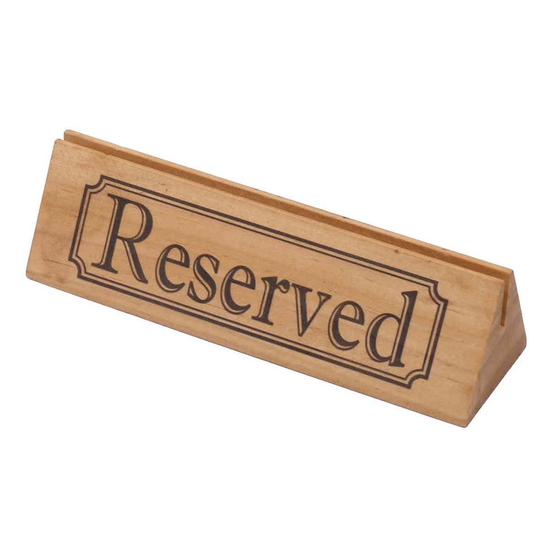 Set of 2 Wooden Table Reserved Bar Restaurant Cafe Reserved