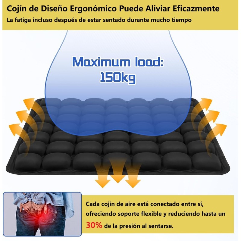 Cojín inflable para avión DMAÓ – Soporte 3D, hasta 150