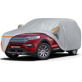 Car Cover for 2006-2025 Ford Explorer, Waterproof Custom-fit All Weather Sun Rain UV Dust Snow Protection Outdoor Explorer Full Car Cover with Door Zipper and Cotton Lining-Grey