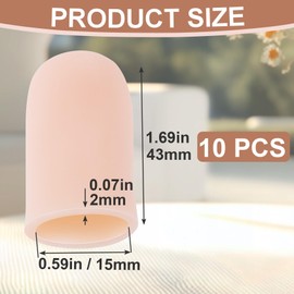 Alpinleux 10 Pack Gel Toe Protectors, Soft Elastic Toe Covers for Big Toe, Toenail Cushions Toe Cap Toe Sleeves for Ingrown Toenails, Missing Toenails, Blisters, Corns, Calluses, Hammer Toes