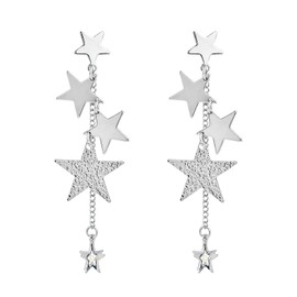 SELOVO Trendy Star Dangling Earrings Dangle Earrings for Women Silver Tone