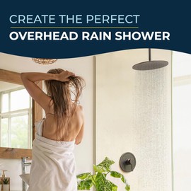 HammerHead Showers All Metal 6 Inch Ceiling Mount Straight Shower Arm and Flange with Set Screw, Straight Shower Arm for Rain Shower Head, Ceiling-Mounted Rain Shower Arm, Oil Rubbed Bronze