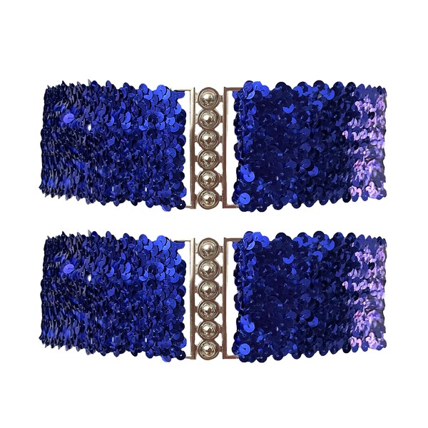 CT COTIM COYIN 2 Pack Girls Sequin Sparkly Metal Interlooking