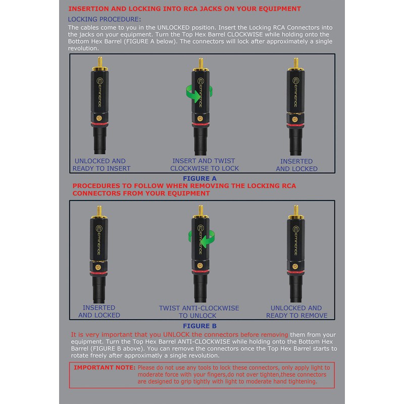 WORLDS BEST CABLES 15 CM RCA Cable Pair - Gotham