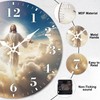 Identiy Jesus Christ Ascending Round Wall Clock Non-Ticking Battery Operated,12