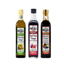 ORGANIC Vinegar Variety 3-Pack - Red & White Wine and Balsamic Vinegars - De La Rosa 613 16.9oz (500ml) Bottles | Kosher, Vegan Gluten-Free | Great for salads, dressing and more!