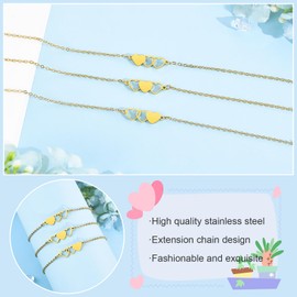 MANVEN Mother Daughter Gifts Mother Daughter Bracelets for 3 Daughter Gifts from Mum Mothers Day Mum Bracelet Daughter Bracelet Birthday Christmas Matching Heart Bracelet for Girls Gold