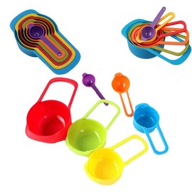 Buy-Simplicity® 6Pcs Rainbow Measuring Spoon Set,Stackable Combination Measuring Cup Tools, Scoop with Scale for Cooking Baking Tool Kitchen,7.5/15/60/85/125/250 ML
