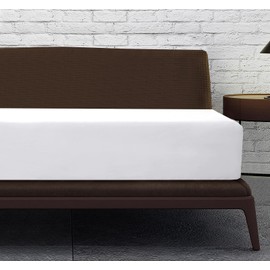 Linen Home White Double Fitted Sheet Deep fit 12''/30cm Microfibre Easy Care Fitted Bed Sheets Double - Super Soft Brushed Wrinkle and Fade Resistance Bedding (Double, White)