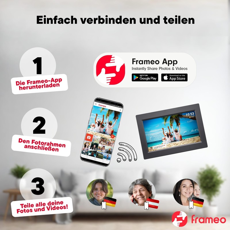 Denver PFF-1015B 10.1" Black Digital Photo Frame