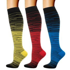 hello momoya Compression Socks for Women & Men, 3 Pairs Knee High Support Socks for Travel, Pregnant, Nurse, Sport