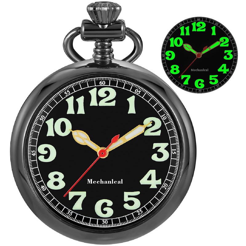 Alwesam Pocket Watch Alloy Hand Wind Mechanical Pocket Watches Men