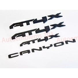 GMC 4PC Matte Black Door Rear AT4X Canyon Emblem Badge 2023-2024 GMC Canyon AT4X