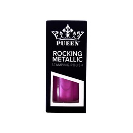 PUEEN Rocking Metallic Nail Polish For Nail Stamping 12ml Nail Art Color Lacquer (613 - Hot Fuchsia) - BH000974