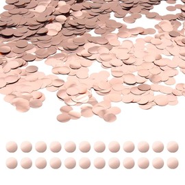 Yosawo 50 g / 1.76 oz Confetti Metallic 15 mm Round Sequins Confetti Dots Dot Confetti Table Decoration Foil Confetti for Table Decoration Birthday Wedding Decoration (D/ZXY/Rose Gold)