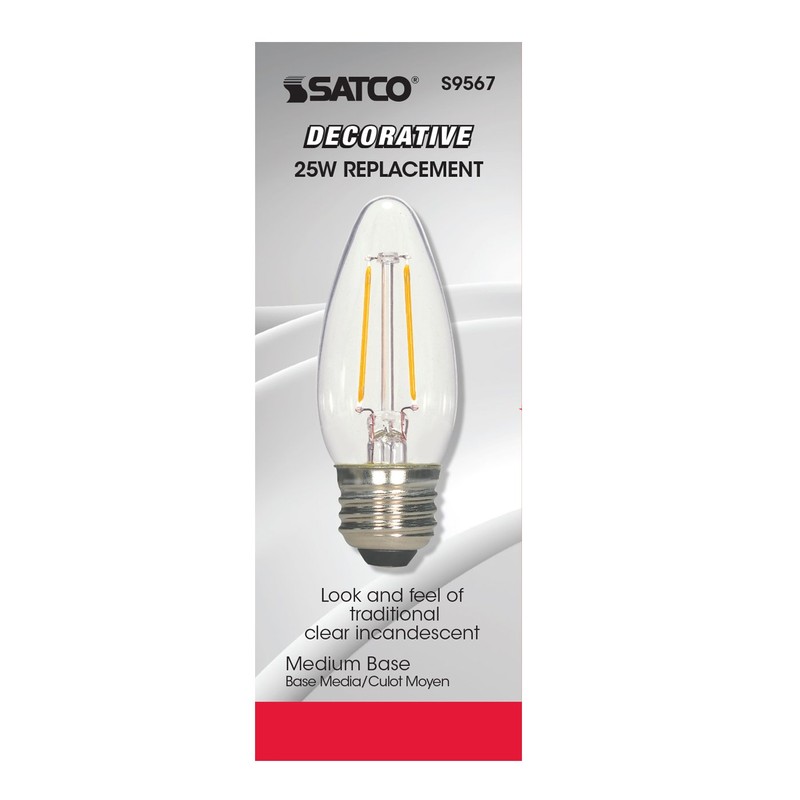 Satco S9567 Medium Bulb in Light Finish, 3.50 inches, 250Lm/Meduim