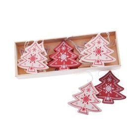 Heaven Sends Set of 12 Wooden Nordic Christmas Tree Decorations