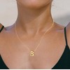 ZZLAY Gold Bubble Letter Necklaces for Women, 18K Real Gold
