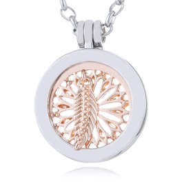 Morella Small Ladies' Coin Holder 23 mm Small Coin Pendant 23 mm and Necklace Stainless Steel 70 cm with Gift Bag, Stainless Steel