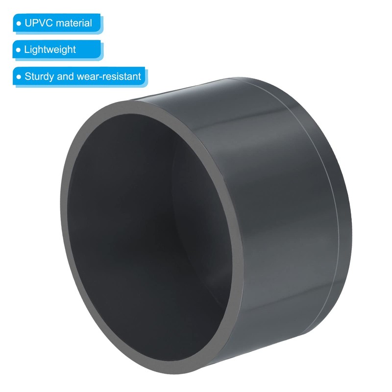PATIKIL 63mm UPVC Pipe End Cap Fitting, 3 Pack Furniture